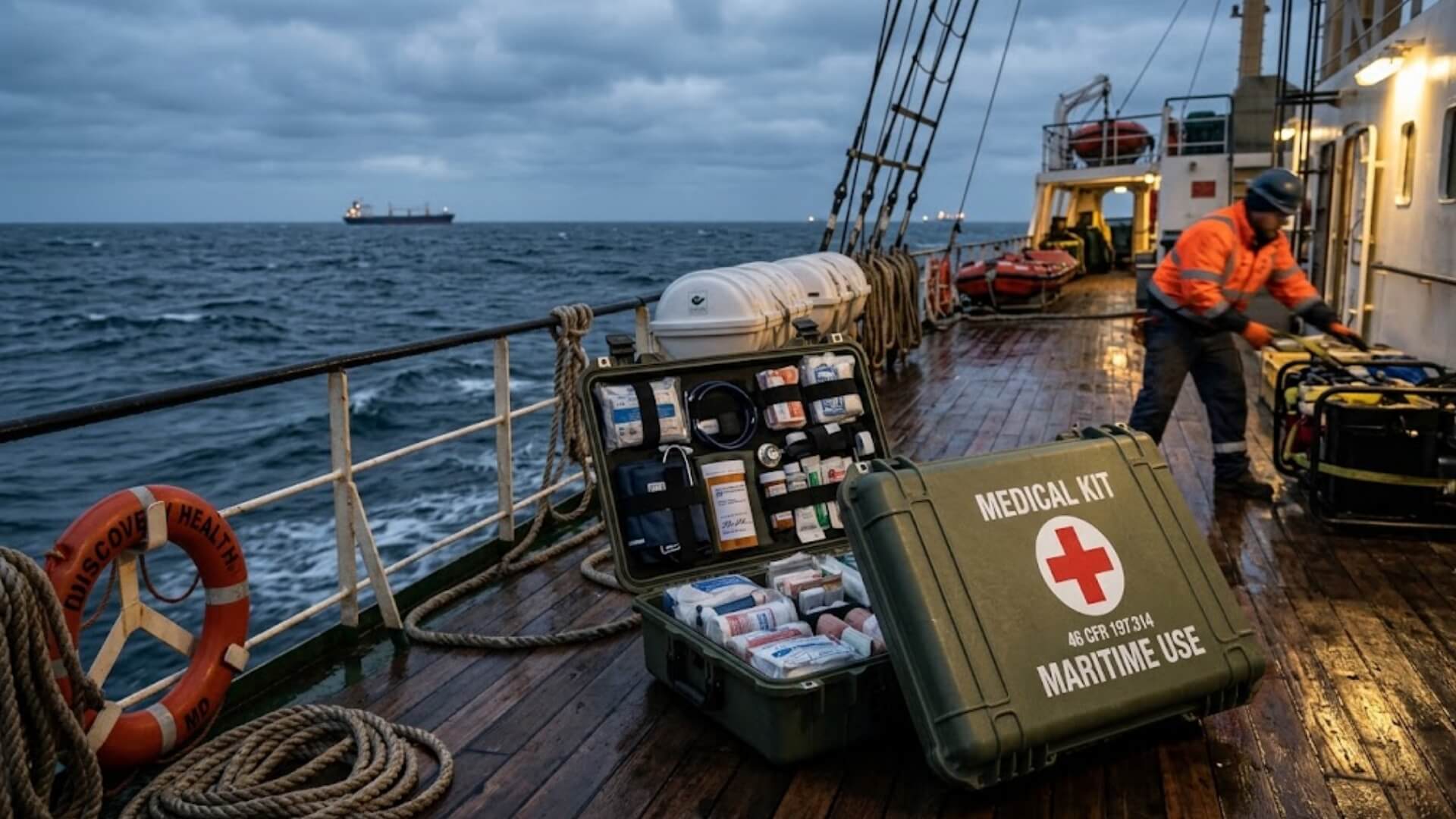 46 CFR 197.314 requires a medical kit approved by a physician, and never says which physician | Discovery Health MD