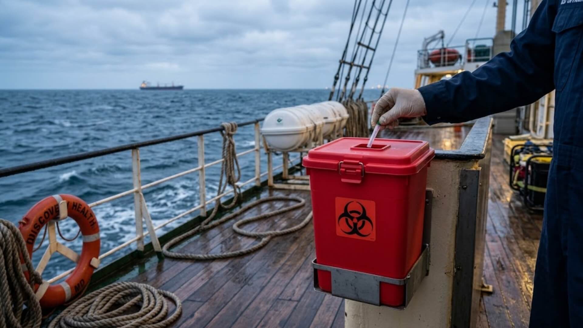 A sharps container is plastic, so it can never go over the side | Discovery Health MD
