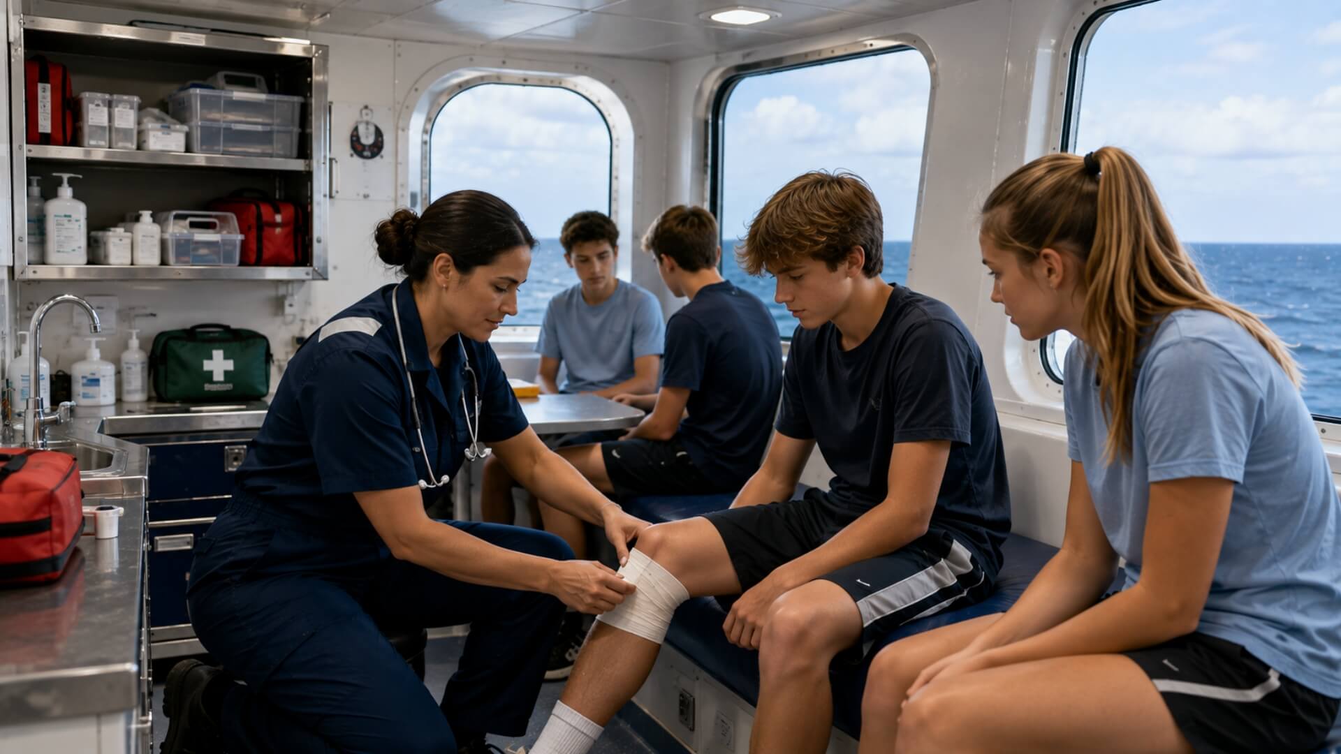 One sentence governs medical care on a vessel full of teenagers | Discovery Health MD